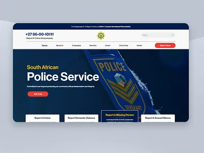 South African Police Website Concept branding design logo ui ux web design xd