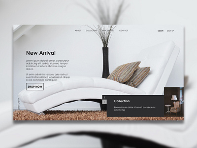 Furniture design furniture interaction minimal modern ui web design xd