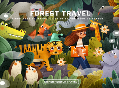 Forest animals app branding design forests gril illustration telephone tigers website