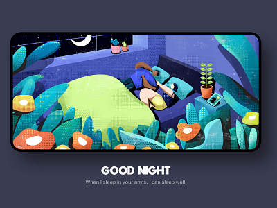 Good night. animation app branding design flat icon illustration typography ui website