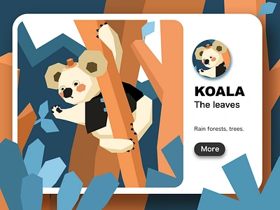 koala app branding design flat illustration illustrator koalas leaves ui web website