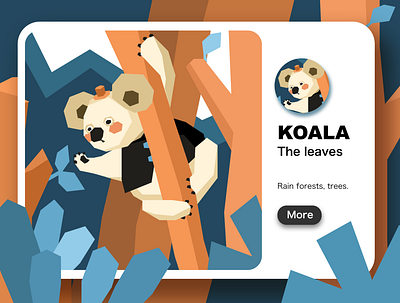 koala app branding design flat illustration illustrator koalas leaves ui web website