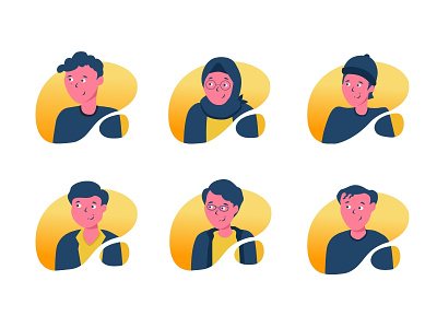 Pixelz Team avatar avatars character expression flat flatdesign illustration internship members picture profile simple team