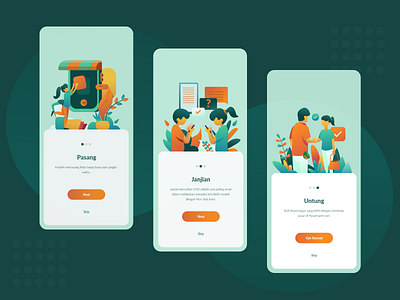 Pasarmaret Mobile Onboarding app app design application appstore design ecommerce ecommerce app illustraion market marketplace mobile onboard splashscreen store