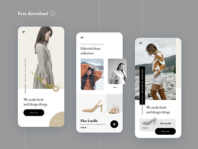 Garamond shop app appshop elegant fashion free freebie interface kit mobile kit mobileshop modern clean shop sketch ui uiux
