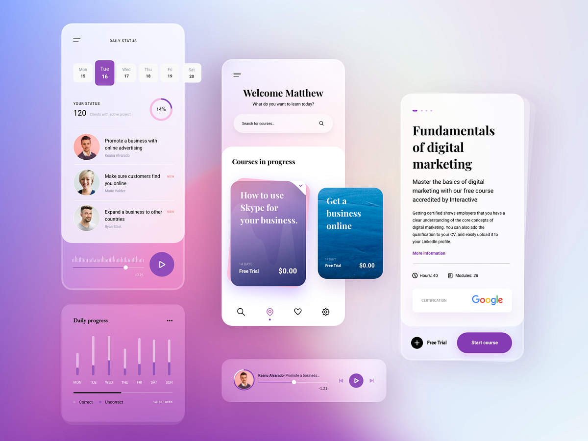 Learning App concept by Xd Talent on Dribbble