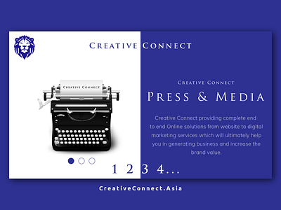 Daily UI - #085 085 85 agency blue branding creative creative connect daily ui dailyui design digital illustration lion logo media pages pagination press print website