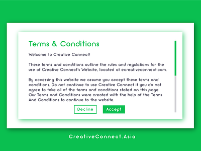 Daily UI - #89 accept animation app branding creative creative connect daily ui dailyui design green illustration logo service terms terms of service typography ux vector web website