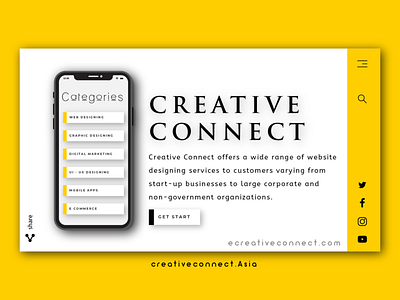 Daily UI - #099 app branding categories category color creative creative connect dailyui design digital graphics i phone illustration landing page mobile software ui ux web website yellow