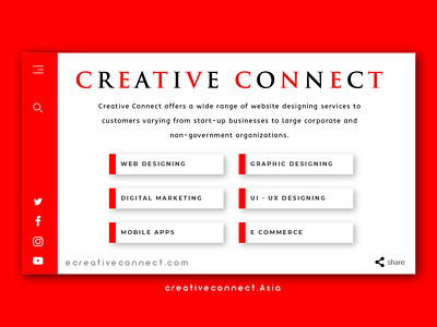 Creative Connect animation app best design black branding color creative creative connect dailyui design designer graphic designing illustration logo red user ux vector web website