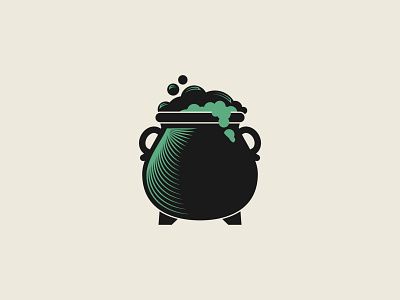 Cauldron boil illustration logo design magic potion vector vector art vector illustration witchy