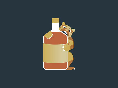 Whiskey Bear - 38/365 alcohol animal bear bottle bourbon claws design drinking drunk geometric illustration illustration illustrations scotch whiskey