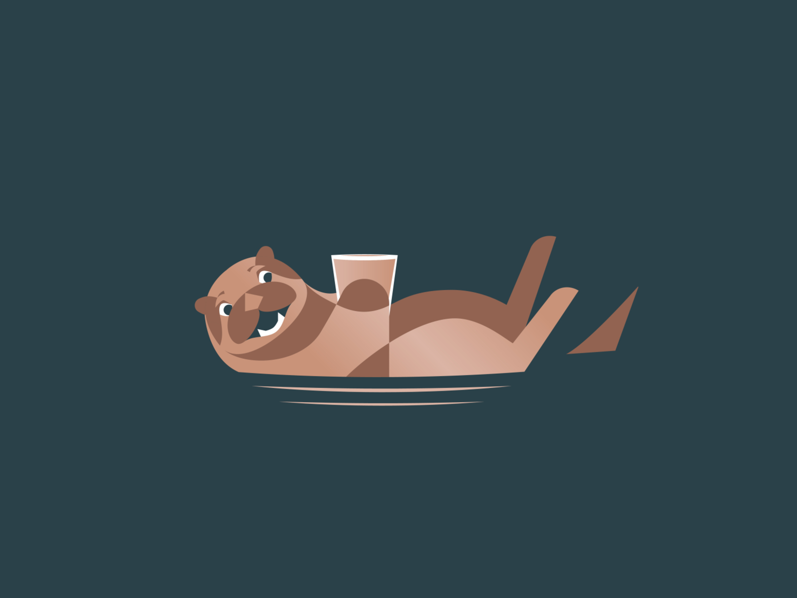 Otter Shot - 41/365 animal cute design flat illustration floating illustration illustrations shot swim water