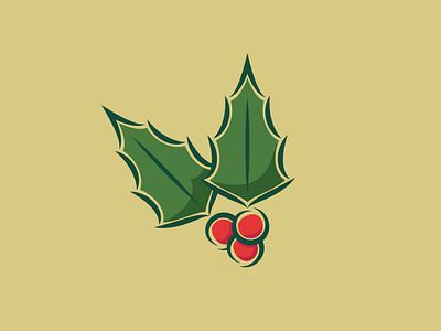 Holly - 50/365 adobe illustrator berry christmas design green holiday illustration illustrations illustrator leaf red vector