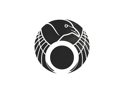 Crow - 64/365 bird black branding circle corvid crest design illustration ink logo raven texture wings