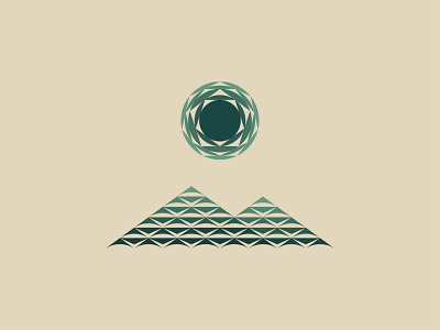 Day Shapes - 67/365 design geometric geometry green hill illustration illustrations landscape mountain mountains outdoors outside sun tan