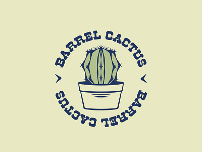 Barrel Cactus - 75/365 badge botanical botany cacti cactus desert houseplant houseplants illustrations logo plant plants typography vector illustration