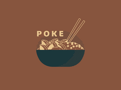 Poke - 85/365 bowl chopsticks design fish food graphic hawaiian illustration meal onions poke rice sushi