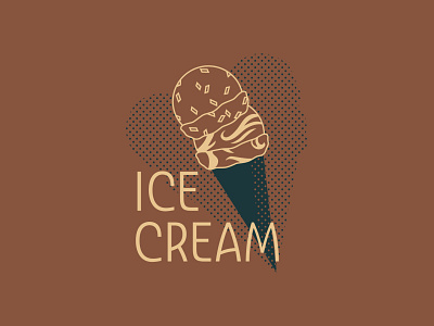 Ice Cream - 88/365 chocolate chocolate chip cone dairy design halftone illustration illustrations scoop swirl typography vector