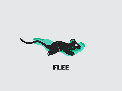 Flee - 93/365 animal black claws ears escape flee graphic green illustration illustrations paws rat rodent run sprint tail