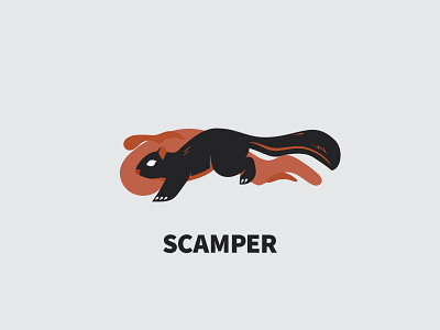 Scamper - 98/365 black ears feet illustration illustrations logo orange red rodent run scamper tail vector vector art