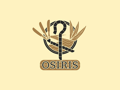 Osiris - 125/365 badge branding crook egyptian god gods gold illustrations logo logo design mythology staff