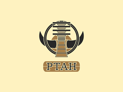 Ptah - 133/365 ancient badge branding crest djed egyptian gods horns legend myth mythology