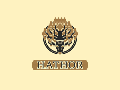 Hathor - 136/365 ancient badge black branding bull cow crest egypt goddess gods gold mythology symbol tree vector
