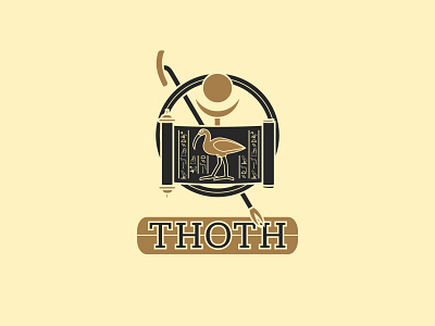 Thoth - 138/365 ancient badge black branding crest gold hieroglyph hieroglyphics ibis moon myth mythology