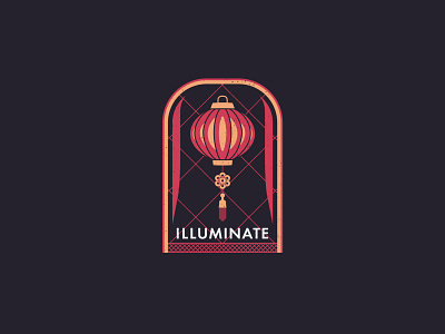 Illuminate - 160/365 badge badge design china chinese new year festive glow illustration illustrations lamp lantern light paper paper lantern simple vector