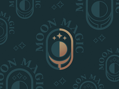 Moon Magic - 189/365 badge branding crest logo design lunar mystical stars