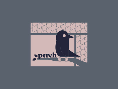 Perch - 199/365 animal bird branch branding charcter crow illustration illustrations perch raven tail wing