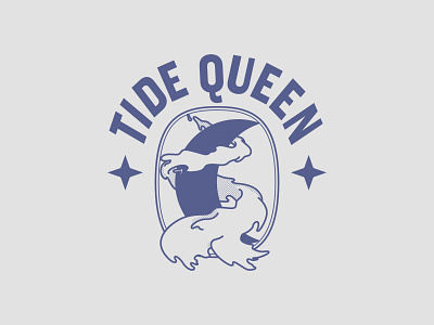 Tide Queen - 245/365 badge celestial clean crest design flow flowing illustration illustrations logo moon nature night ocean queen sea seal space tides water