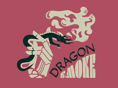 Dragon Smoke - 247/365 animal art beast color creature dragons drake fantasy hand illustration illustrations serpent skeleton smoke smoking