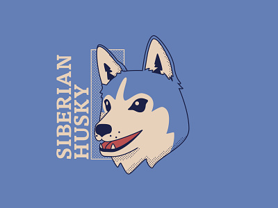 Siberian Husky - 256/365 adobe cartoon character design dog dogs halftone husky illustration illustrator puppy