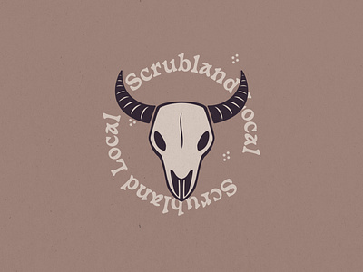 Scrubland Local - 281/365 animal bones cow desert horns illustration logo minimalist scary scrubland skull spooky wasteland