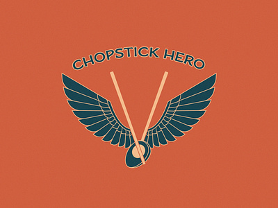 Chopstick Hero - 295/365 branding chopsticks egg food illustration logo logo design typography wings