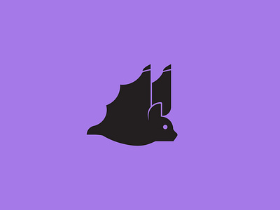 Bat - 361/365 animal bat flight geometric icon illustration logo simple vector wing
