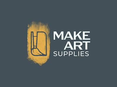 Make Art Supplies Logo art art shop branding brush stroke brushstroke design identity logo logodesign mark minimal monoline paint paintbrush painting shop symbol
