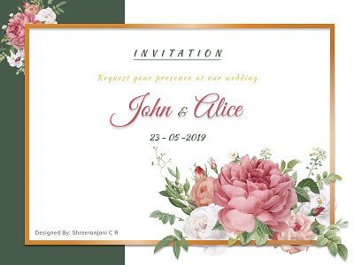 Floral Wedding Card design figmadesign floral design flower illustration flowers illustration typogaphy vector watercolor wedding card wedding invitation