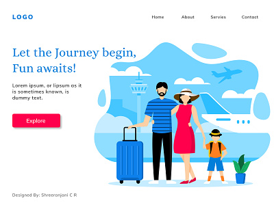 Travel and Tourism Landing Page design figmadesign illustration tourism traveling ui vector webdesign webui