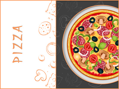 Pizza Illustration figmadesign illustration pizza typography vector