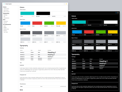 UI System color palette design system pattern library typography ui guide