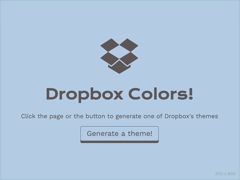 Dropbox Color Generator branding click codepen color dropbox generate