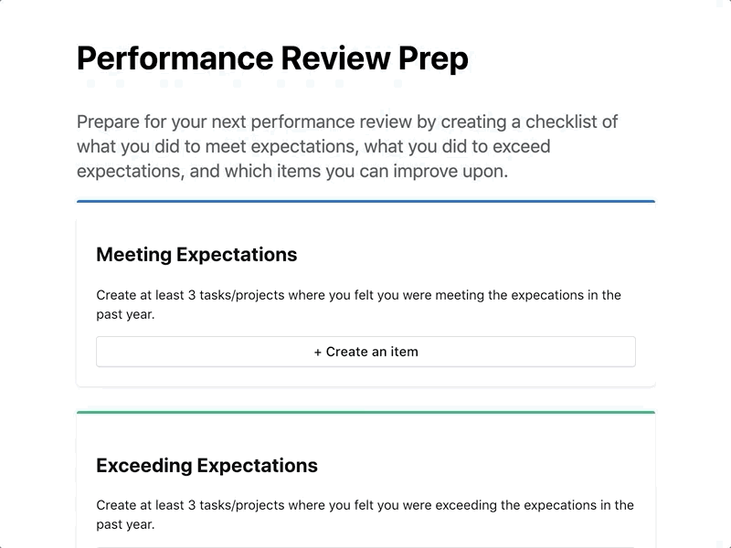 Performance Review Prep
