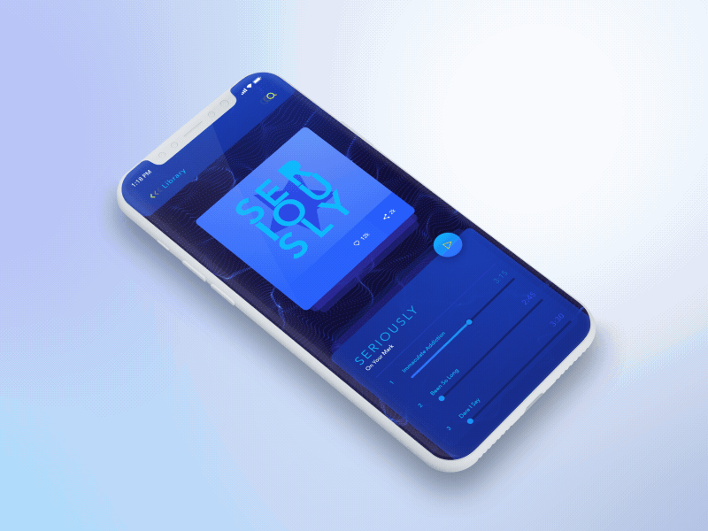 Music Player App - SERIOUSLY animation interaction design iphonex motion design music player app uiux uiuxdesign userexperiance visual design