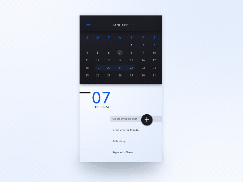 Calendar App - GOLDEN RATIO by Philip M Park on Dribbble