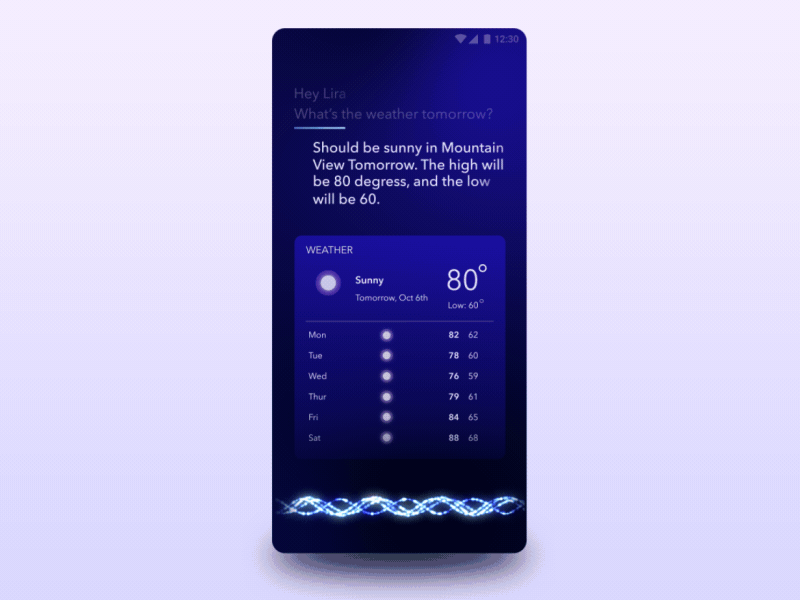 AI Interaction - WEATHER animation artificial intelligence interaction design mobile motion design uiux uxdesign visual design voice interaction weather
