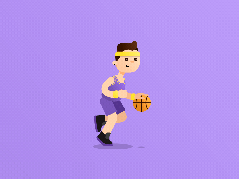 Running Cycle - BASKETBALL 2d animation ae aftereffects animation basketball character animation dribbling illustration motion design motion graphics running cycle visual design