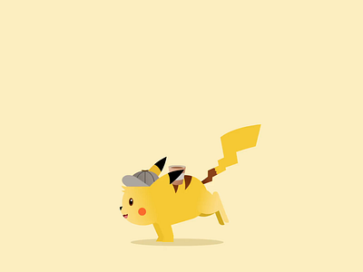 Running Cycle - PIKACHU 2d animation after effects animation coffee detective pikachu illustration illustrator motiondesign pikachu running
